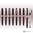 Pilot Custom Heritage SE Fountain Pen in Marble Red with Silver Trim - 14kt Gold Fountain Pen