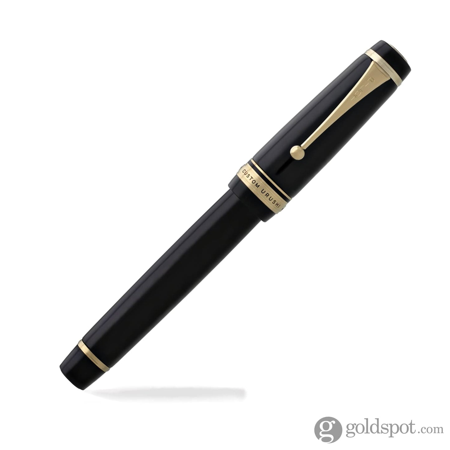 Pilot Custom Urushi Fountain Pen in Black & Gold Trim - 18K Gold Fountain Pen