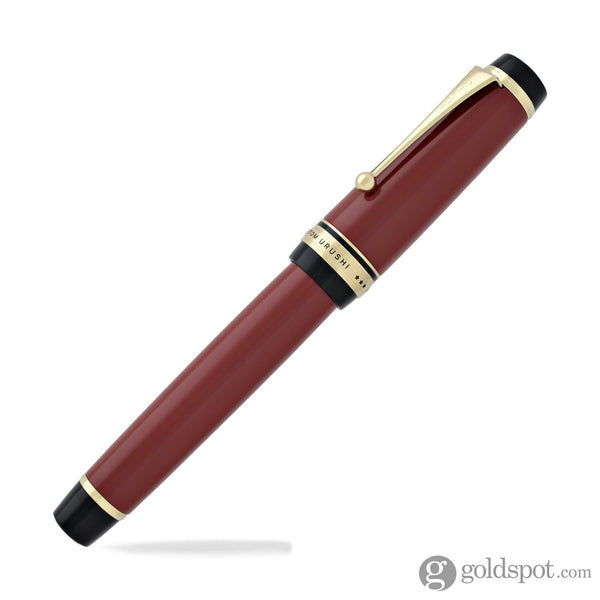 Pilot Custom Urushi Fountain Pen in Vermillion Red Barrel - 18K Gold Fountain Pen