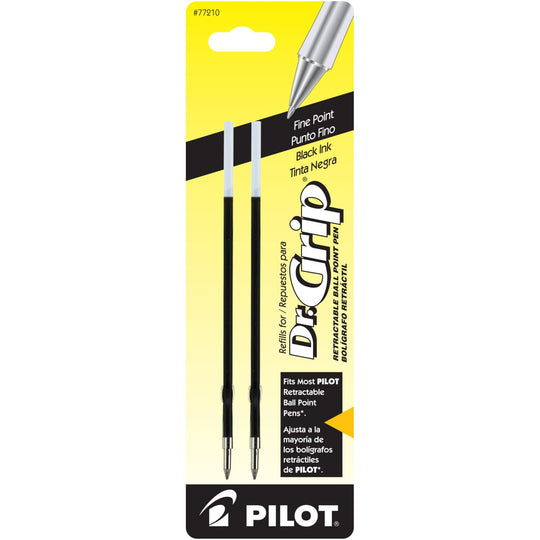 Pilot Dr. Grip Ballpoint Pen Refill in Black - Pack of 2