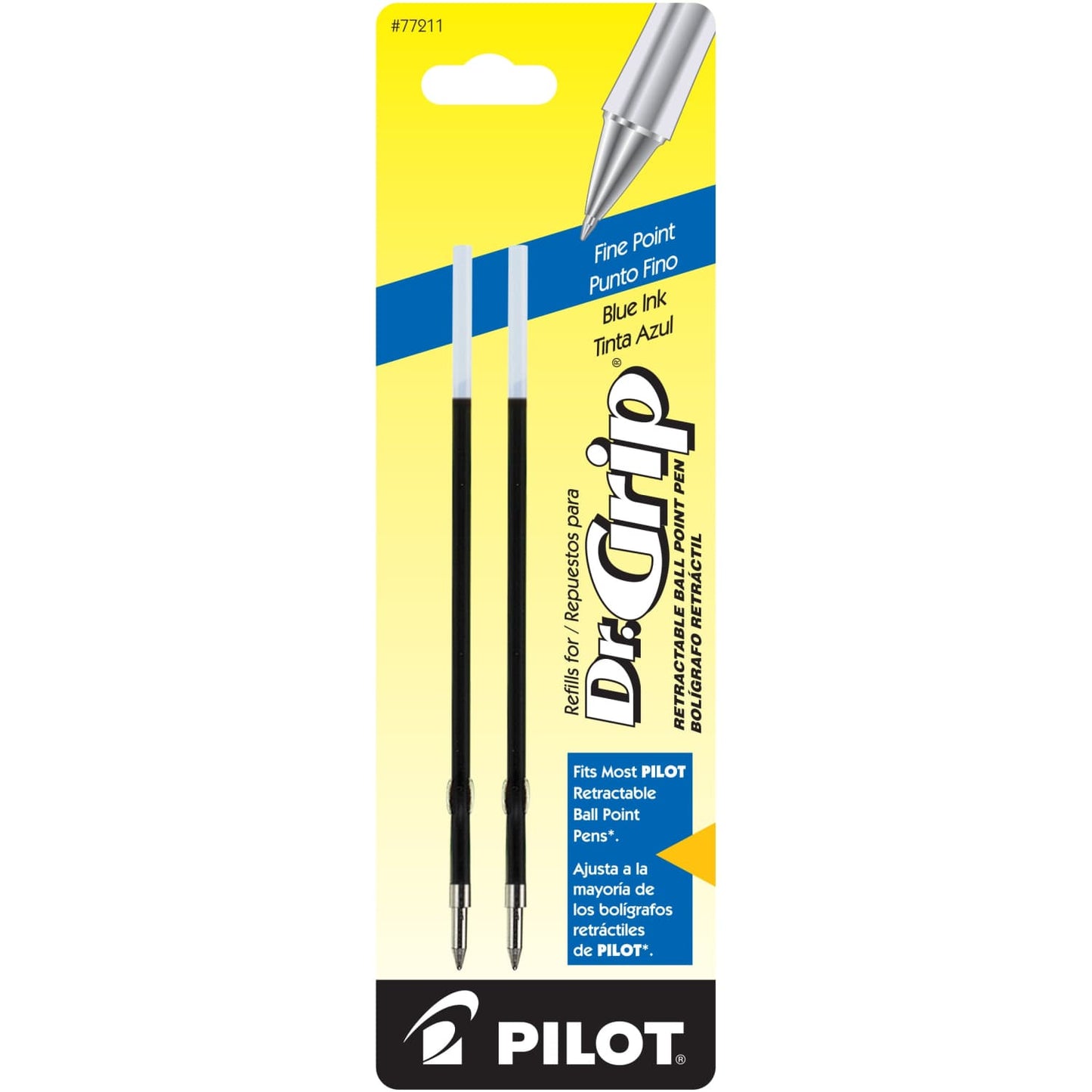 Pilot Dr. Grip Ballpoint Pen Refill in Blue - Pack of 2 Ballpoint Pen Refill