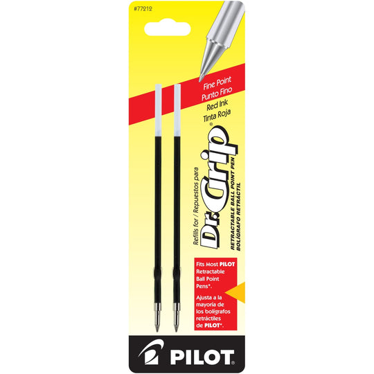 Pilot Dr. Grip Ballpoint Pen Refill in Red - Pack of 2