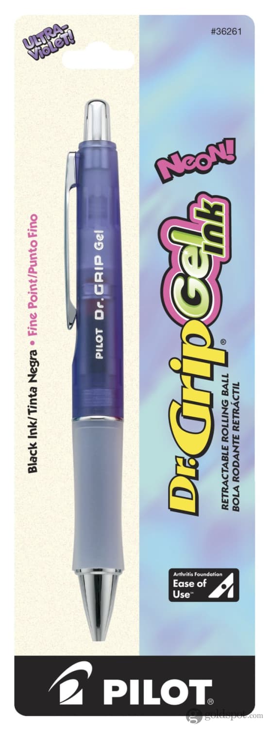 Pilot Dr. Grip Retractable Rollerball Gel Pen - Neon Purple - Fine Point Rollerball Pen