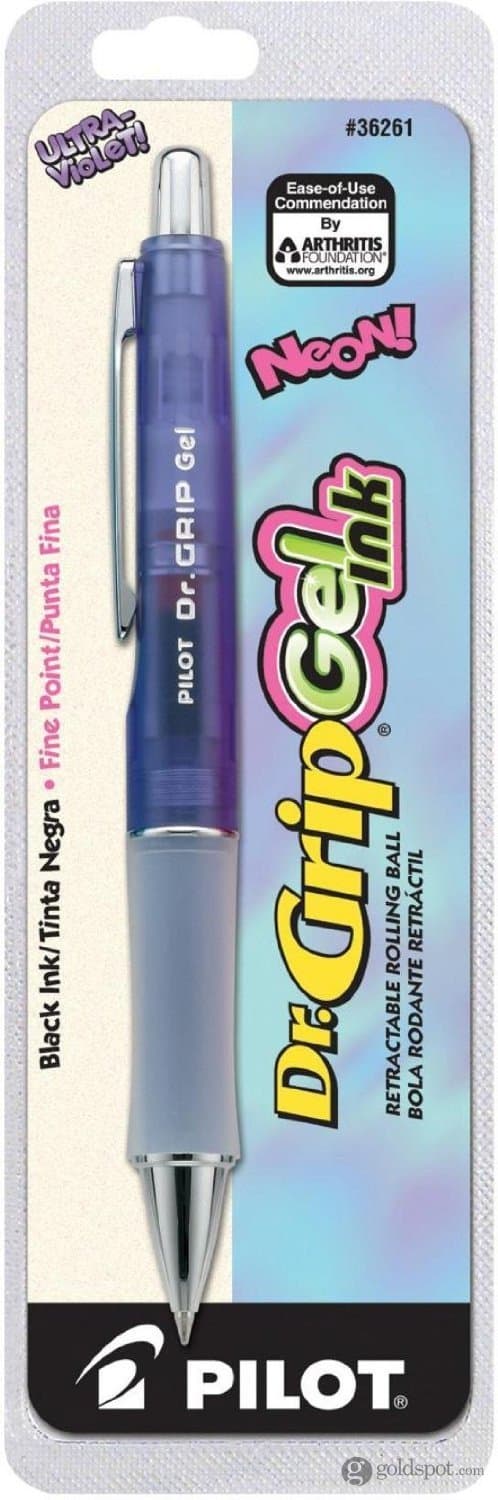 Pilot Dr. Grip Retractable Rollerball Gel Pen - Neon Purple - Fine Point Rollerball Pen