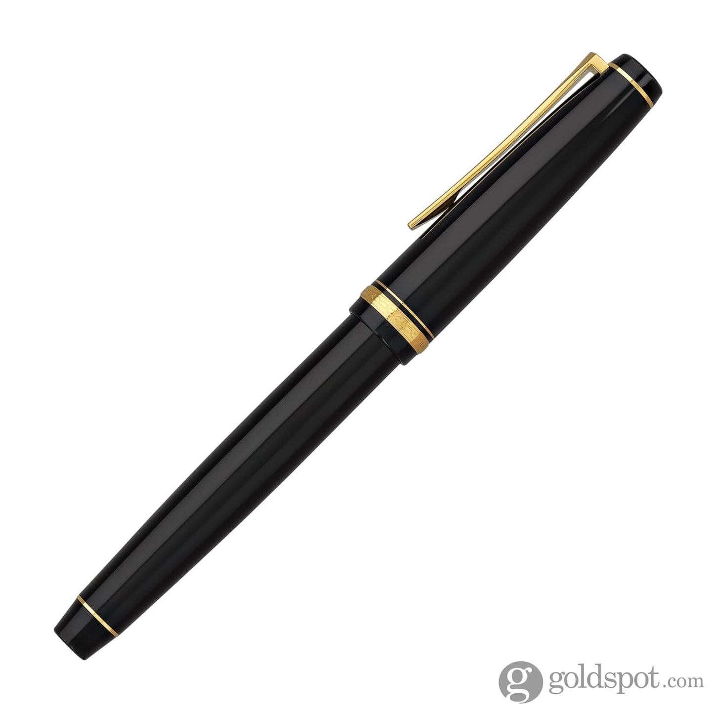 Pilot Falcon Fountain Pen in Black & Gold - Soft Flexible Fountain Pen