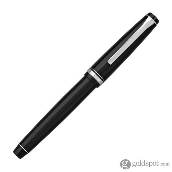 Pilot Falcon Fountain Pen in Black & Rhodium - Soft Flexible Fountain Pen