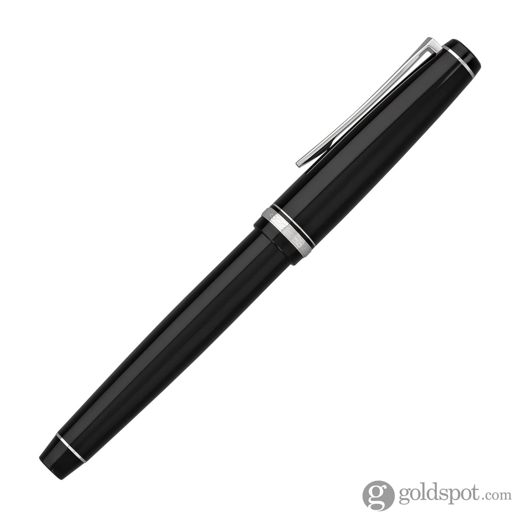 Pilot Falcon Fountain Pen in Black & Rhodium Soft Flexible Goldspot