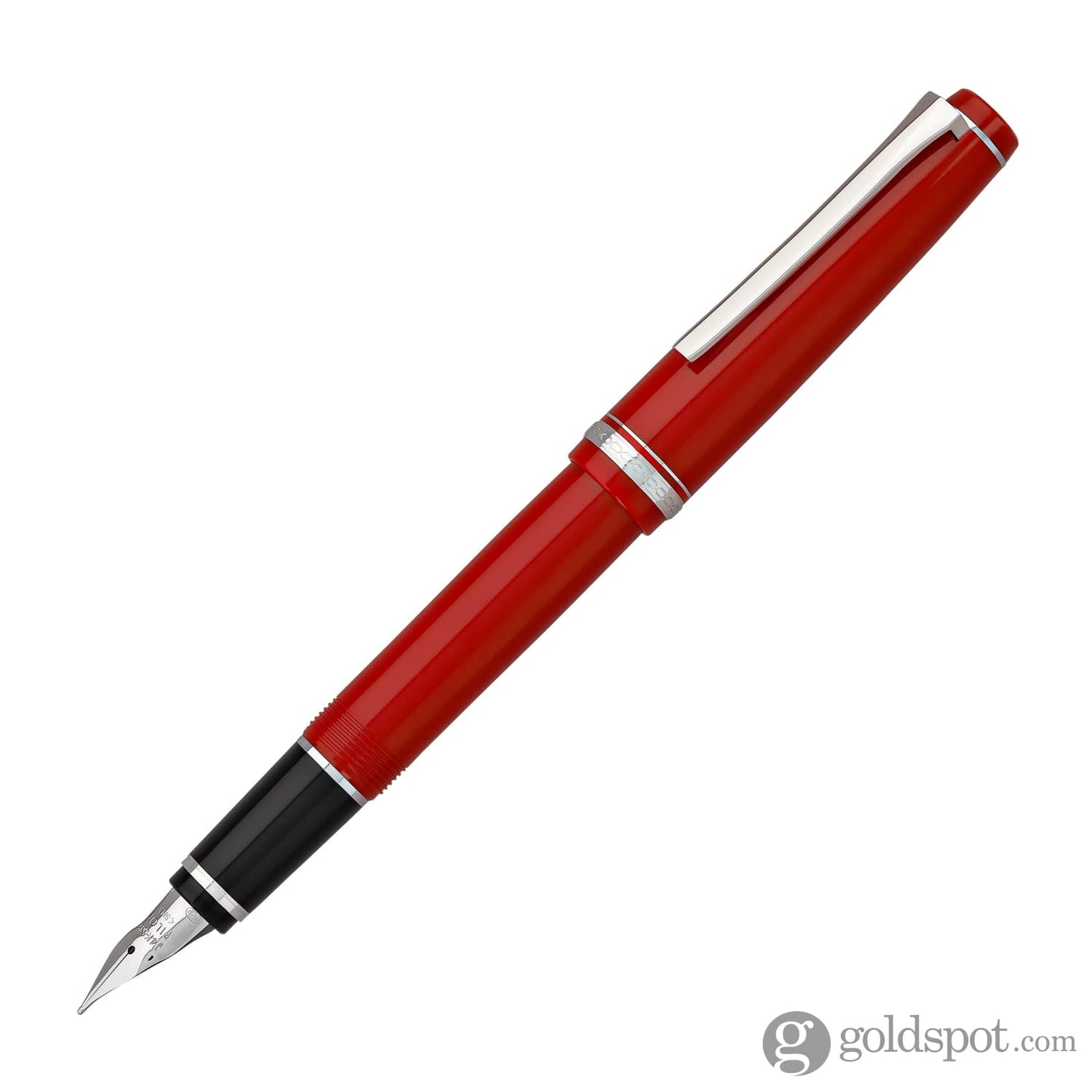 Pilot Falcon Fountain Pen in Red & Rhodium - Soft Flexible Fountain Pen