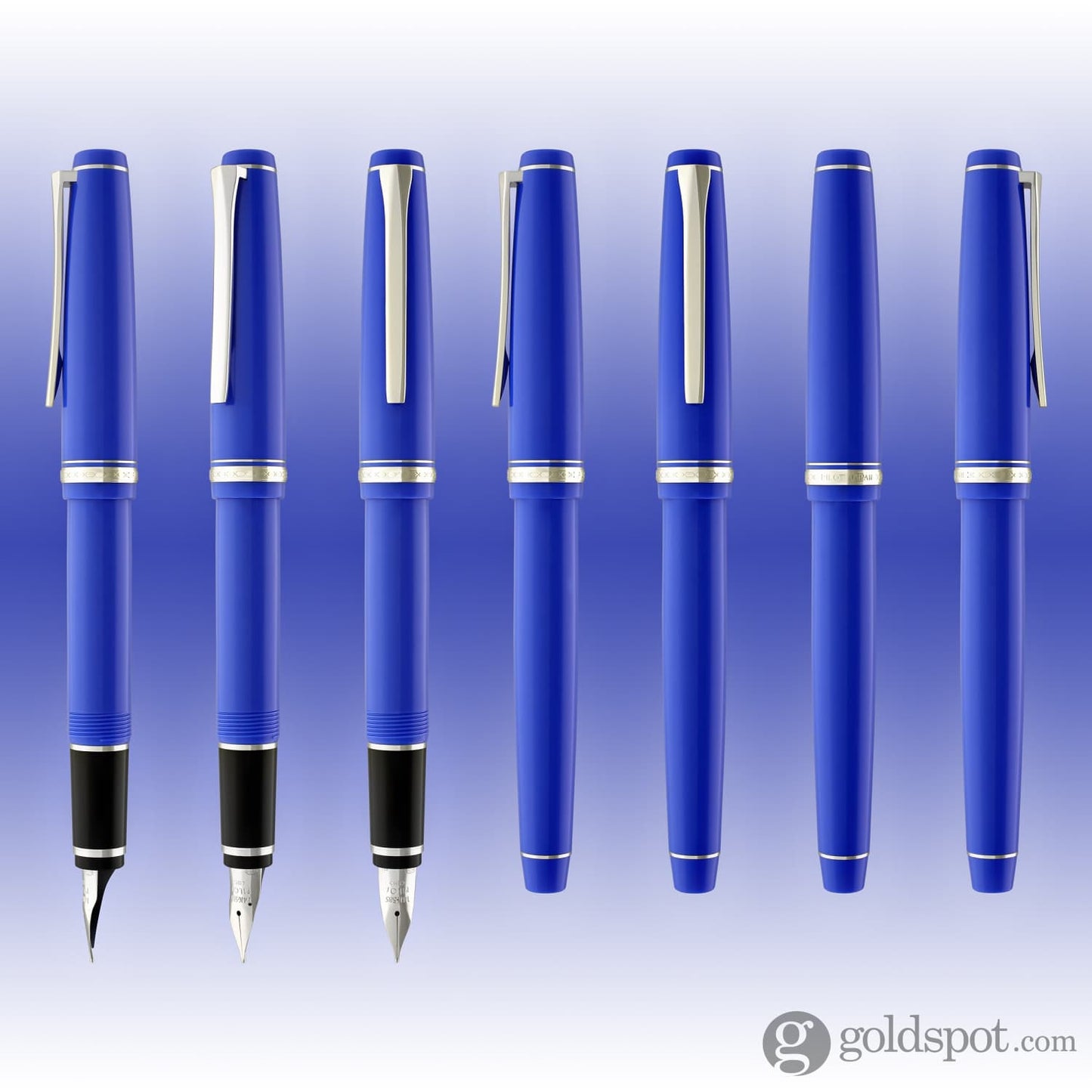 Pilot Falcon Fountain Pen in Resin Blue - 14K Gold Soft Flexible Nib Fountain Pen