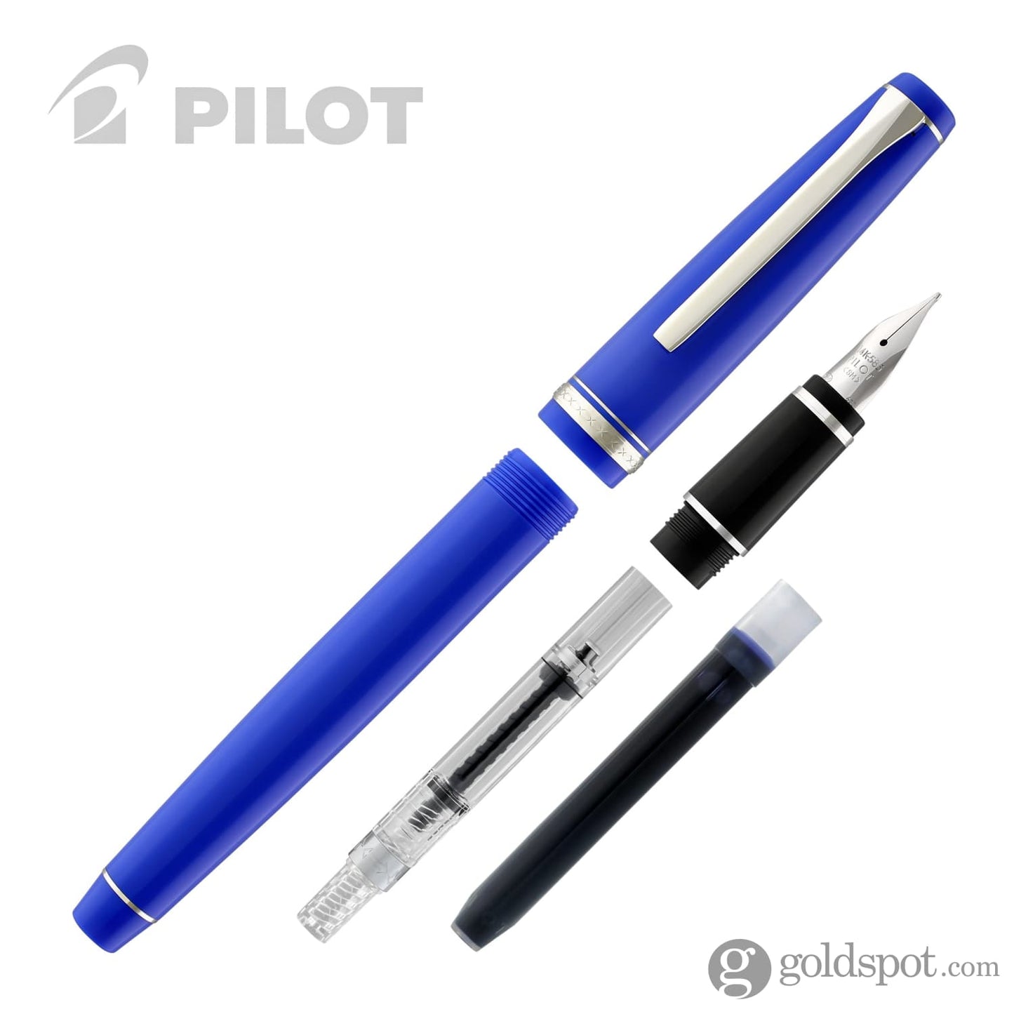 Pilot Falcon Fountain Pen in Resin Blue - 14K Gold Soft Flexible Nib Fountain Pen