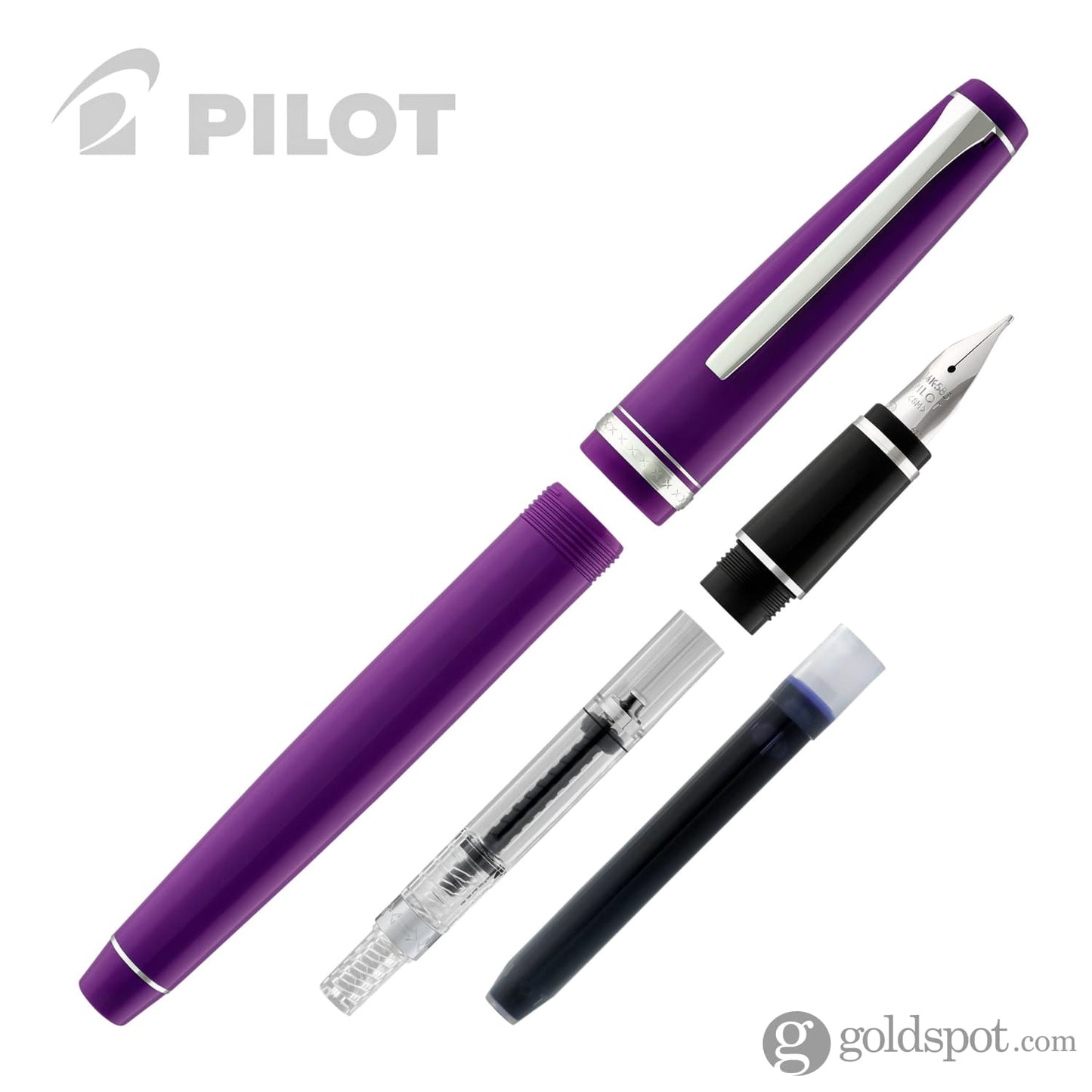 Pilot Falcon Fountain Pen in Resin Purple - 14K Gold Soft Flexible Nib Fountain Pen