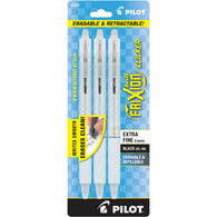 Pilot FriXion Clicker Erasable Gel Pens in White - Extra Fine Point - Pack of 3
