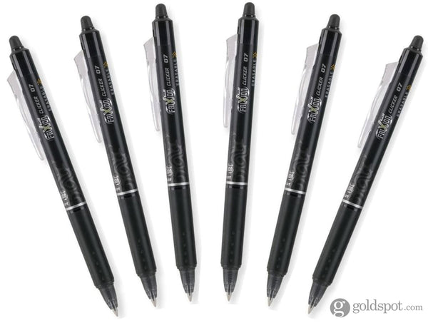 Pilot FriXion Clicker Retractable Erasable Gel Pens in Black - Fine Point 6 Pack Gel Pen