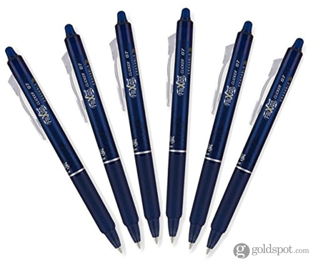 Pilot FriXion Clicker Retractable Erasable Gel Pens in Navy Blue - Fine Point 6 Pack Gel Pen