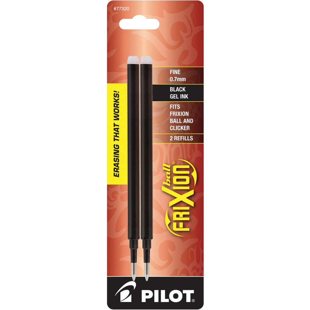 Pilot FriXion Erasable Ballpoint Pen Refill in Black - Pack of 2 Gel Refill