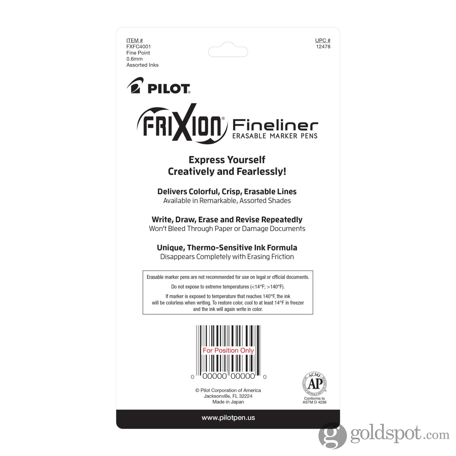 Pilot FriXion Fineliner Erasable Marker Pens in Assorted Colors - Fine  Point - Pack of 8