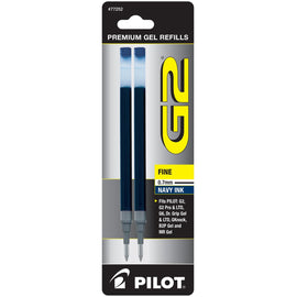 Pilot G2 Gel Pen Refill in Navy Blue - Fine Point - Pack of 2