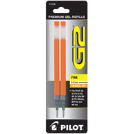 Pilot G2 Gel Pen Refill in Orange - Fine Point - Pack of 2