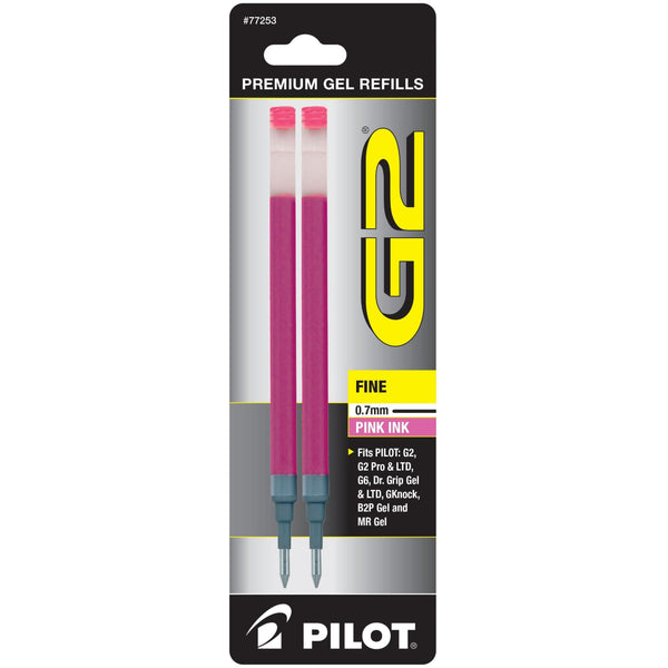 Pilot G2 Gel Pen Refill in Pink - Fine Point - Pack of 2 - Goldspot Pens