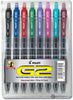 Pilot G2 Retractable Gel Ink Rollerball Pens in Assorted Colors - Pack of 8 Fine Gel Pen