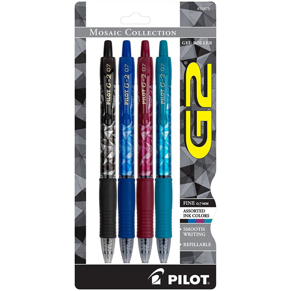 Pilot G2 Mosaics Gel Pens in Assorted Colors - Pack of 4 Gel Pen