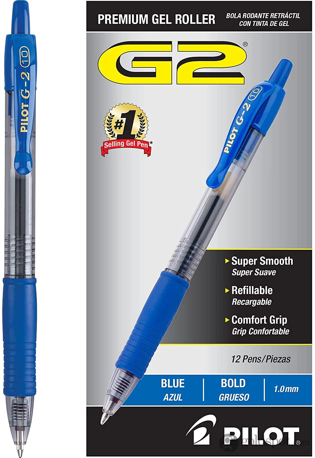 Adivinar curva Deshonestidad Pilot G2 Retractable Premium Gel Ink Pens in Blue - Pack of 12 - Goldspot  Pens