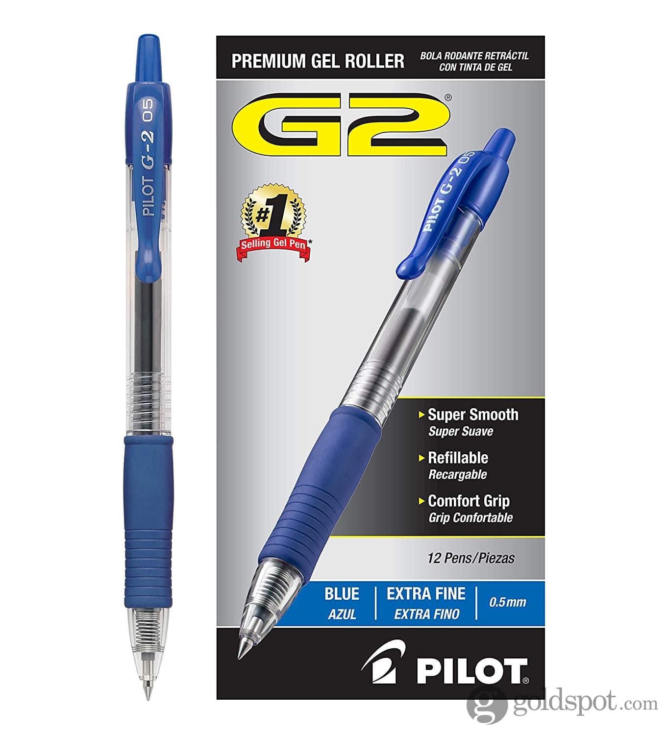 Adivinar curva Deshonestidad Pilot G2 Retractable Premium Gel Ink Pens in Blue - Pack of 12 - Goldspot  Pens