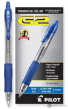 Pilot G2 Gel Pens in Premium Blue - Pack of 12 Extra Extra Fine Gel Pen
