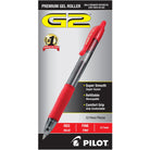 Pilot G2 Retractable Premium Gel Ink Pens in Red - Pack of 12 Gel Pen