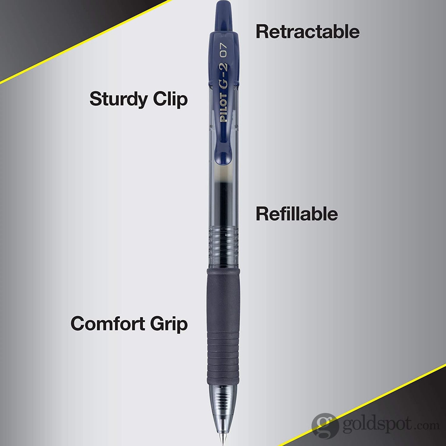 Pilot G2 Retractable Premium Gel Pens in Navy Blue - Fine Point - Pack of 12 Gel Pen