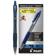 Pilot G2 Retractable Premium Gel Pens in Navy Blue - Fine Point - Pack of 12