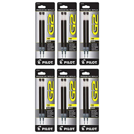 Pilot G2 Rollerball Gel Pen Refill in Black - Fine Point - Pack of 6