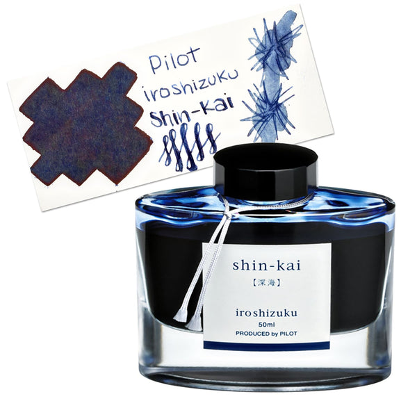 Pilot Iroshizuku Bottled Ink in Shin-Kai Ink (Deep Sea Blue Black) - 50 mL Bottled Ink