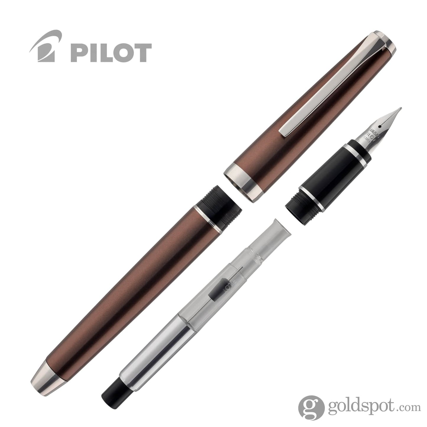 Pilot Metal Falcon Fountain Pen in Brown - Soft Flexible Fountain Pen