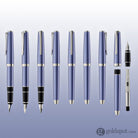 Pilot Metal Falcon Fountain Pen in Sapphire - 14K Gold Soft Flexible Fountain Pen