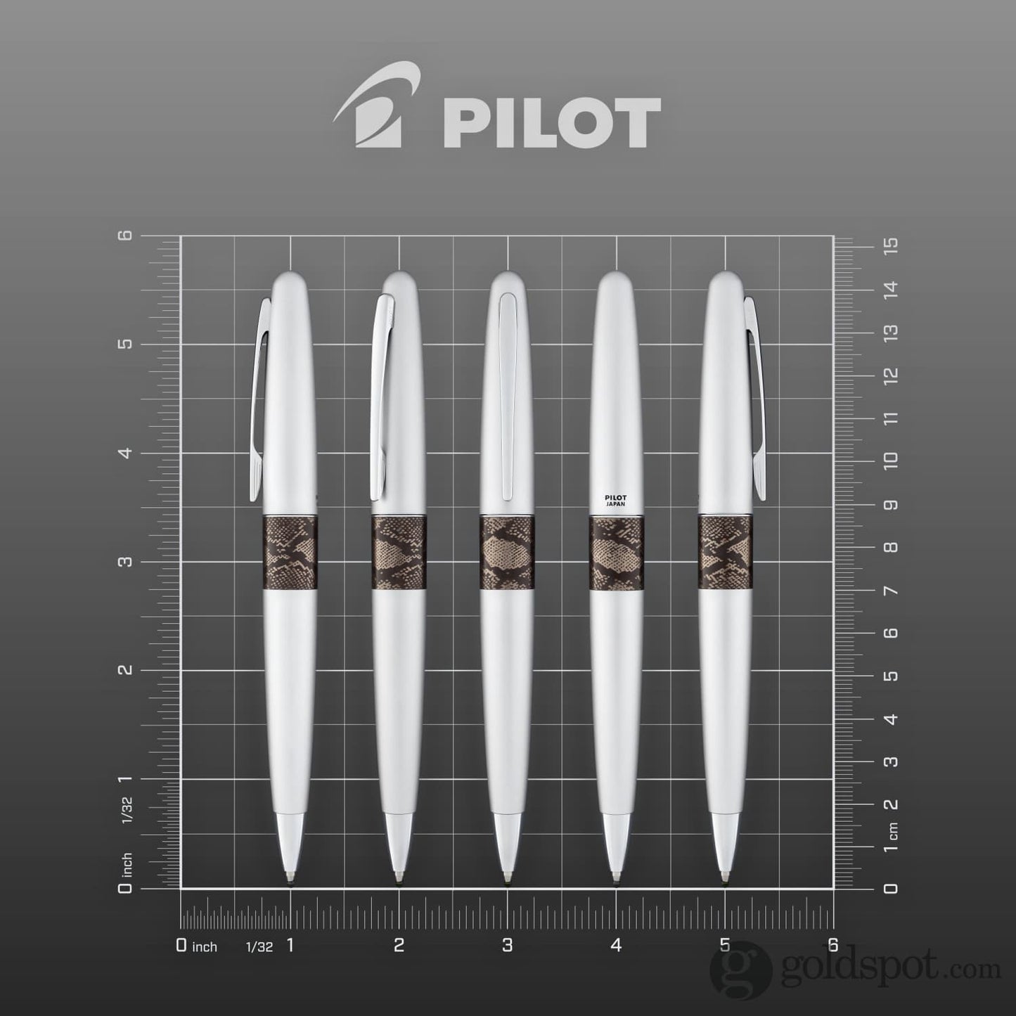 Pilot Metropolitan Animal Ballpoint Pen in Python Matte Silver Ballpoint Pen