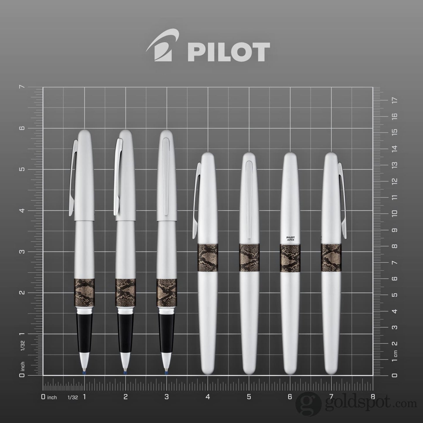 Pilot Metropolitan Animal Rollerball Pen in Python (Matte Silver) Rollerball Pen