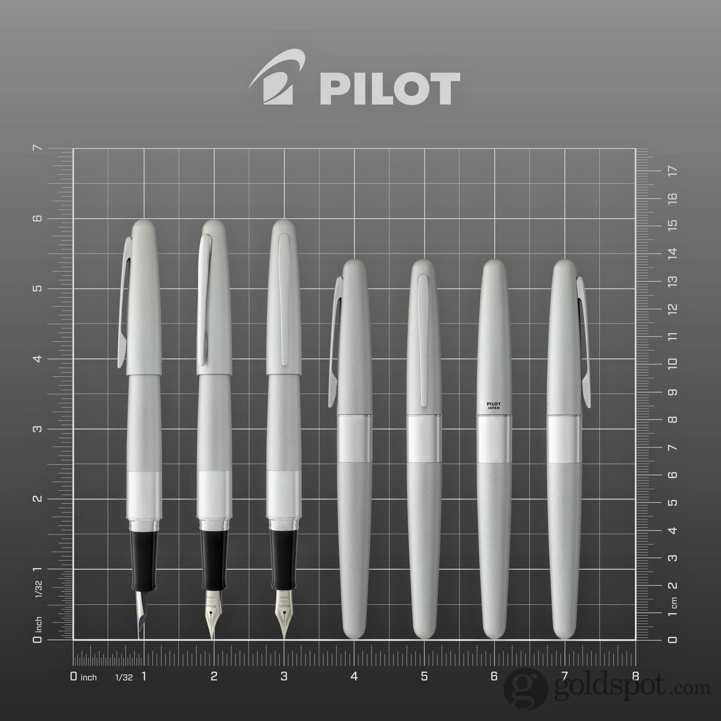 Pilot Metropolitan Fountain Pen in Silver - Medium Point Fountain Pen