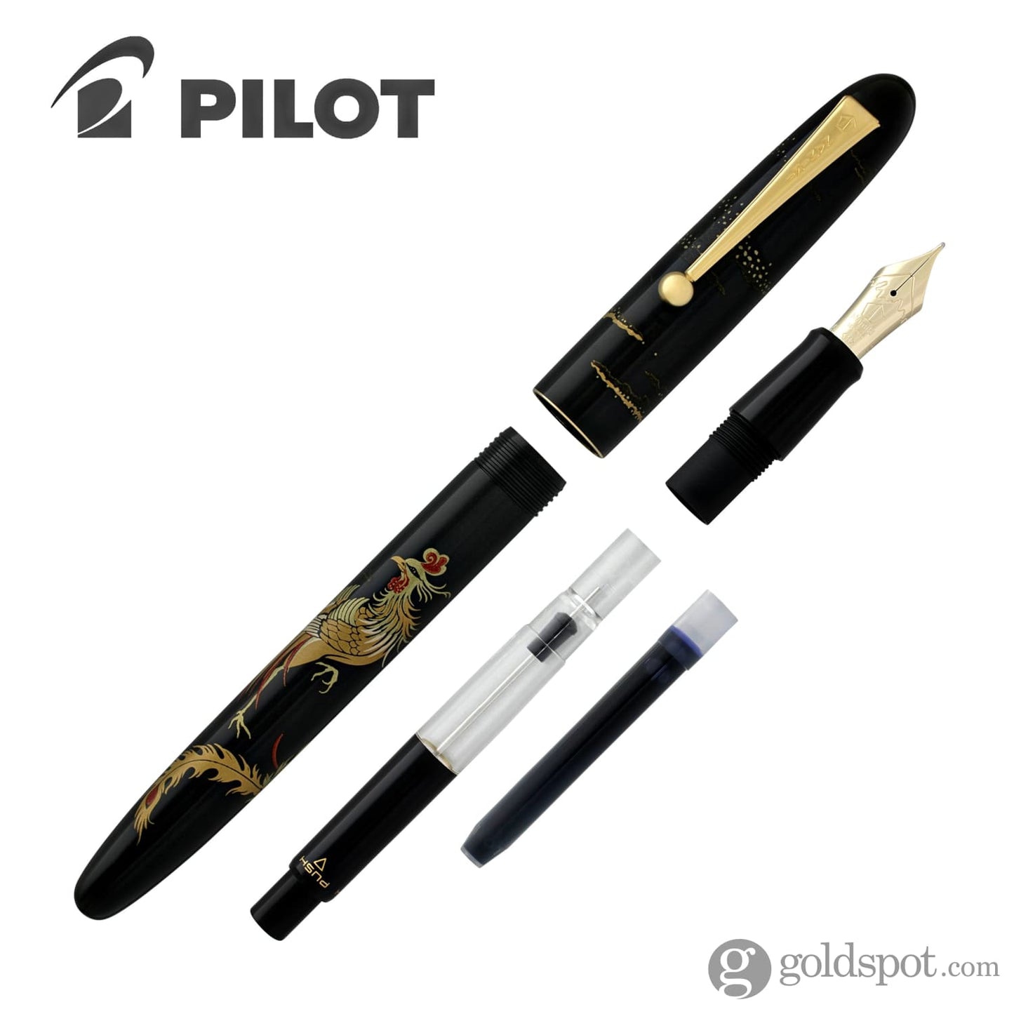 Pilot Namiki Nippon Art Fountain Pen - Chinese Phoenix - 18K Gold Medium Point Fountain Pen