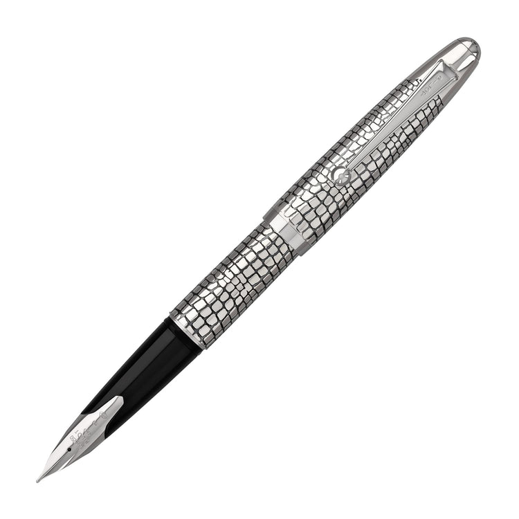 Pilot Namiki Sterling Collection Fountain Pen in Silvern Ishidatami - 18K Gold Fountain Pen