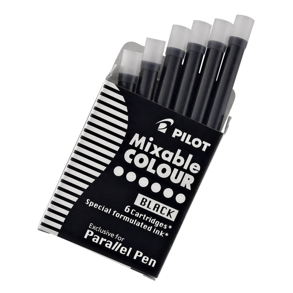 Pilot Parallel Ink Cartridges in Black - Pack of 6 Fountain Pen Cartridges