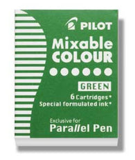 Pilot Parallel Ink Cartridges in Green - Pack of 6