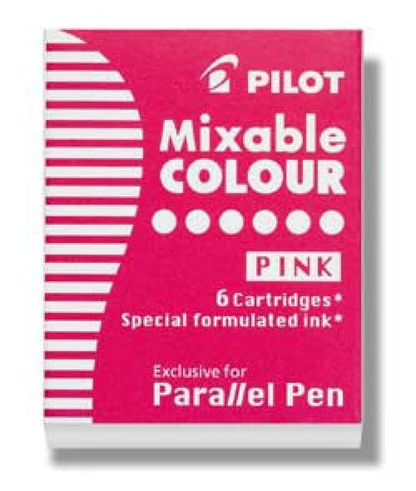Pilot Parallel Ink Cartridges in Pink - Pack of 6 Fountain Pen Cartridges