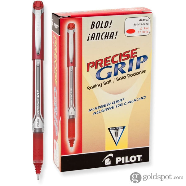 Pilot Precise Grip Liquid Ink Rollerball Pens in Red - Pack of 12 1.0mm Broad Rollerball Pen
