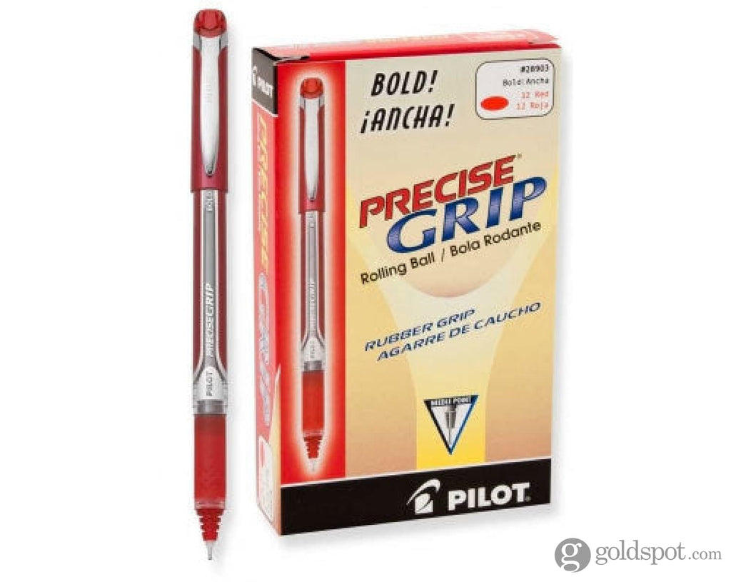 Pilot Precise Grip Liquid Ink Rollerball Pens in Red - Pack of 12 Extra Fine Rollerball Pen