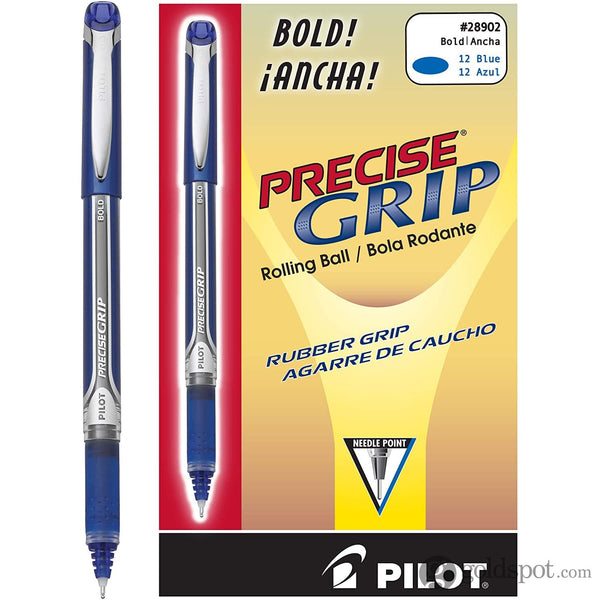Pilot Precise Grip Rollerball Pen in Blue - Pack of 12 1.0mm Broad Rollerball Pen