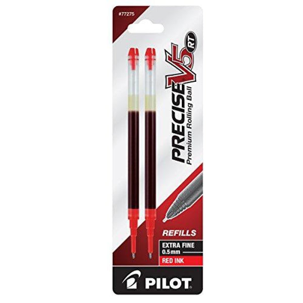 Pilot Precise V5 Retractable Rolling Ball Refill in Red - Extra Fine Point - Pack of 2 Rollerball Refill