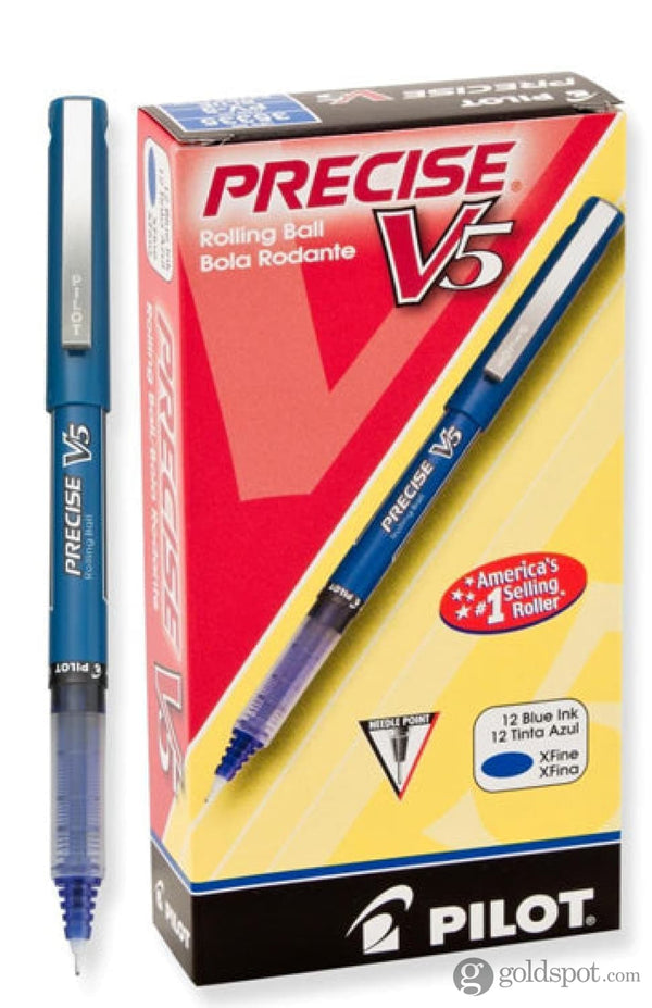 Pilot Precise V5 Stick Rollerball Pens in Blue - Extra Fine Point 12 Pack Rollerball Pen