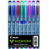 Pilot V Razor Point Marker Pen - Assorted Colors - Pack of 8