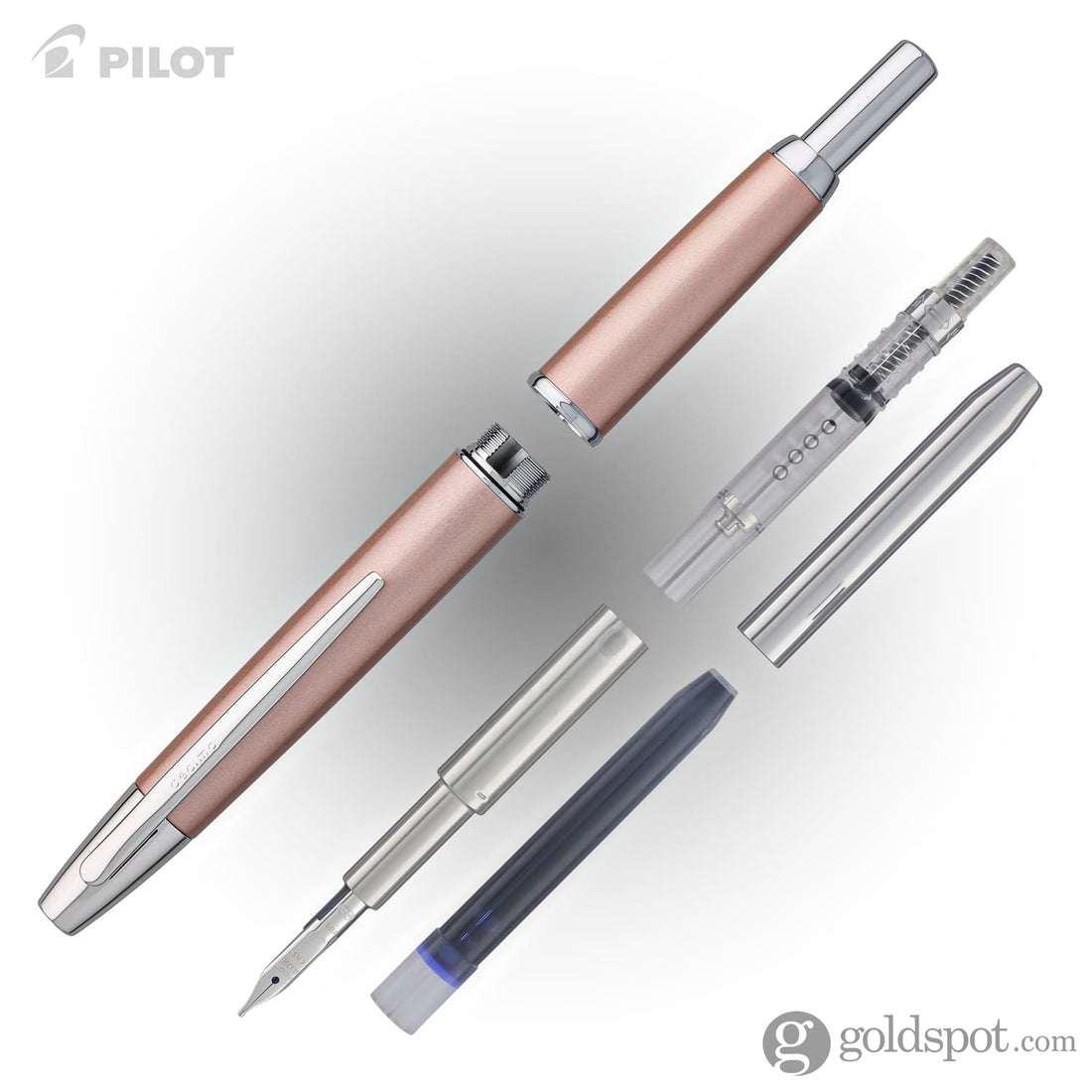 Pilot Vanishing Point Decimo Fountain Pen in Champagne - 18K Gold ...